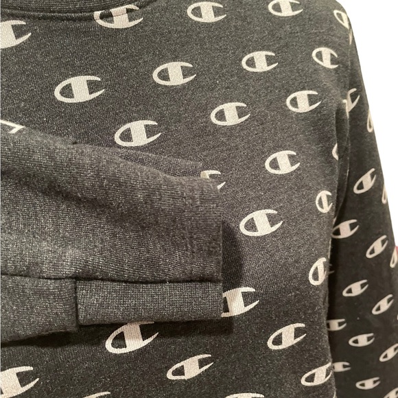 Champion pullover long sleeve insignia athleisure charcoal sweatshirt medium - Picture 2 of 10